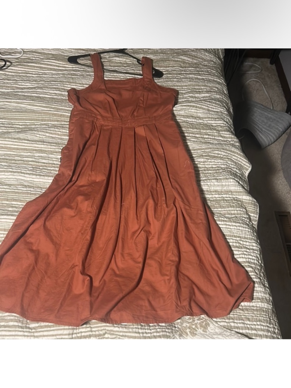 Universal Thread Sleeveless Midi Dress in Rust Brown with Pockets